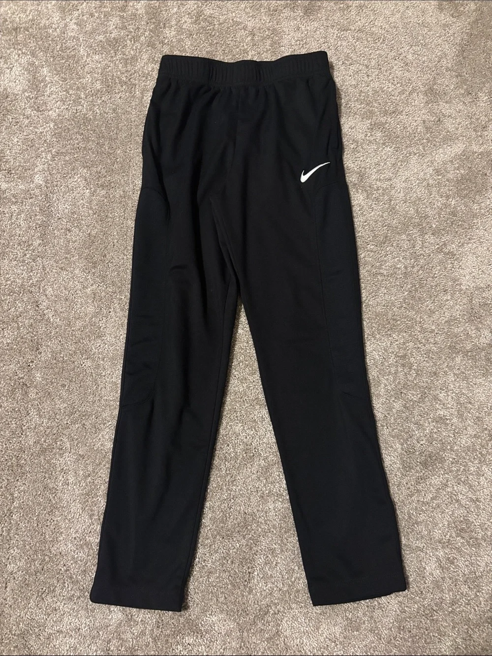 Nike Boys Black Joggers with White Swoosh